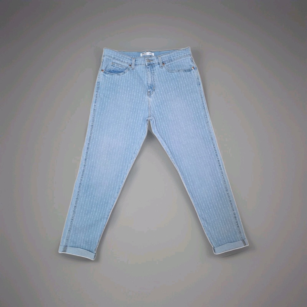 Levi Strauss Signature Boyfriend Jeans Womens 10 Light Wash Cropped Denim Casual